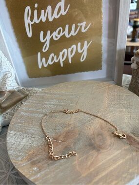 Gold Plated Love Script Bracelet | Adjustable Chain | Minimalist